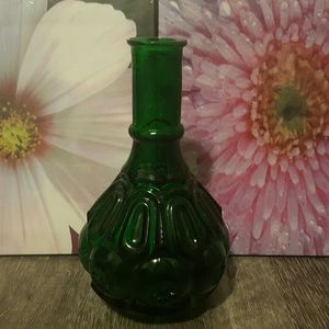 Moon and Stars Green-Painted Glass Decor